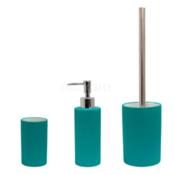 Badkamer Accessoires Set Solid. Turquoise