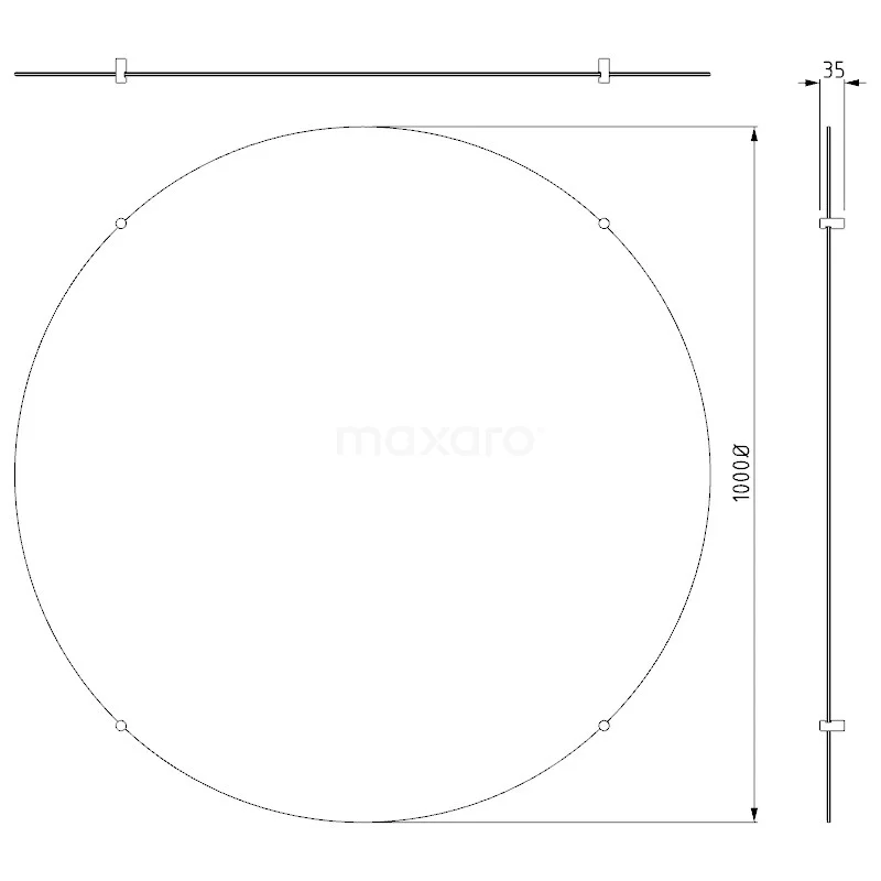 Badkamerspiegel Solo 100cm Rond Spiegelhouders Rond Goud 4 Badkamerspiegel Solo 100cm Rond Spiegelhouders Rond Goud - Afbeelding 4