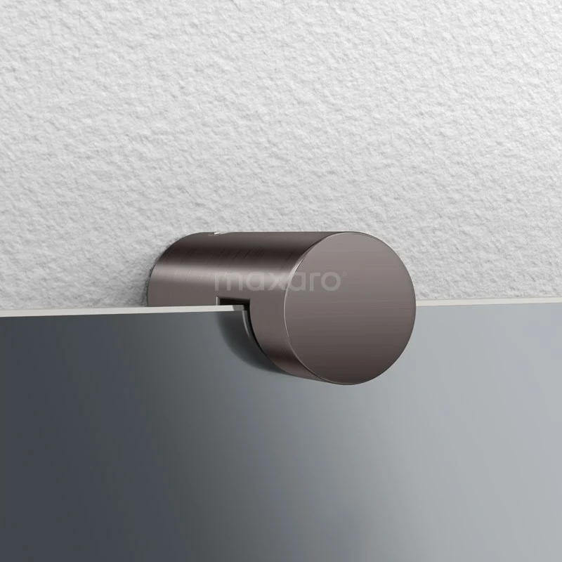 Badkamerspiegel Solo 60cm Rond Spiegelhouders Rond Zwart Metaal 2 Badkamerspiegel Solo 60cm Rond Spiegelhouders Rond Zwart Metaal - Afbeelding 2