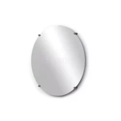 Badkamerspiegel Solo 60cm Rond Spiegelhouders Rond Zwart Metaal