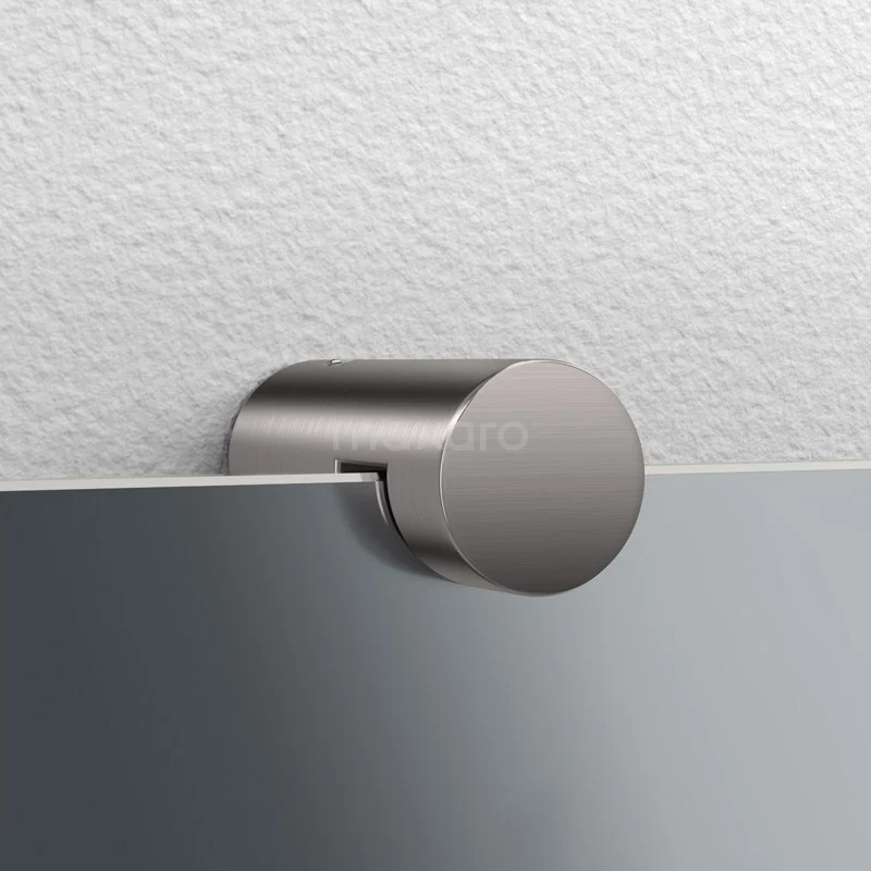 Badkamerspiegel Solo 80cm Rond Spiegelhouders Rond Rvs 2 Badkamerspiegel Solo 80cm Rond Spiegelhouders Rond Rvs - Afbeelding 2