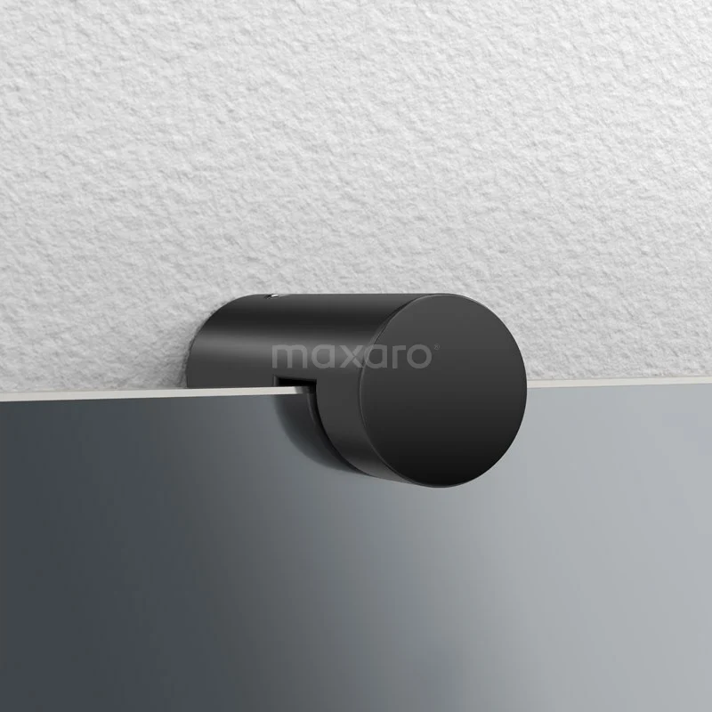 Badkamerspiegel Solo 80cm Rond Spiegelhouders Rond Zwart 2 Badkamerspiegel Solo 80cm Rond Spiegelhouders Rond Zwart - Afbeelding 2