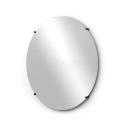 Badkamerspiegel Solo 80cm Rond Spiegelhouders Rond Zwart