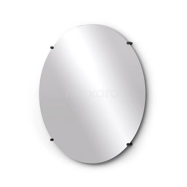 Badkamerspiegel Solo 80cm Rond Spiegelhouders Rond Zwart 1 Badkamerspiegel Solo 80cm Rond Spiegelhouders Rond Zwart