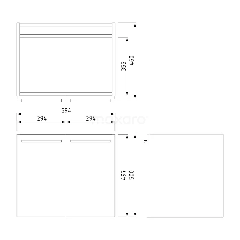 Box Badkamermeubel Met Wastafel | 60 Cm Mat Wit Front Keramiek 2 Deuren 3 Box Badkamermeubel Met Wastafel | 60 Cm Mat Wit Front Keramiek 2 Deuren - Afbeelding 3