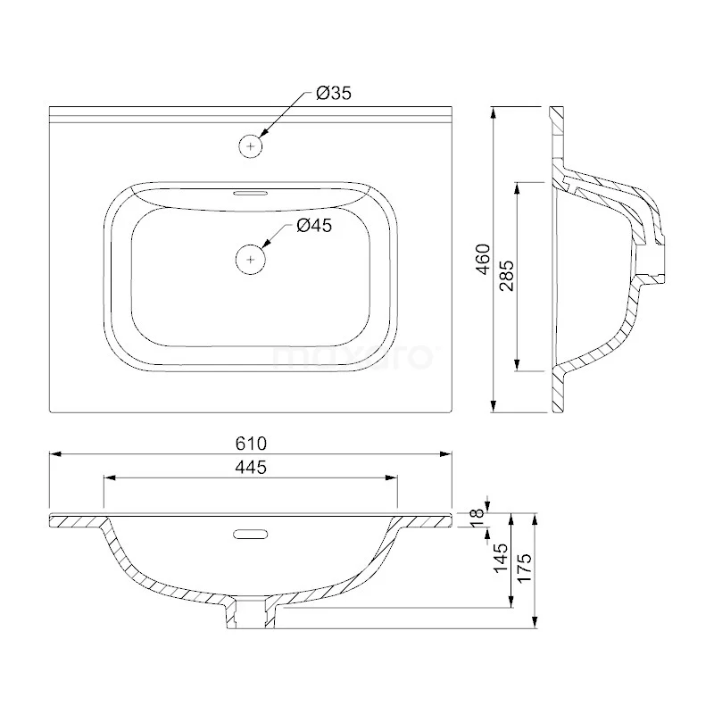 Box Badkamermeubel Met Wastafel | 60 Cm Mat Wit Front Keramiek 2 Deuren 4 Box Badkamermeubel Met Wastafel | 60 Cm Mat Wit Front Keramiek 2 Deuren - Afbeelding 4