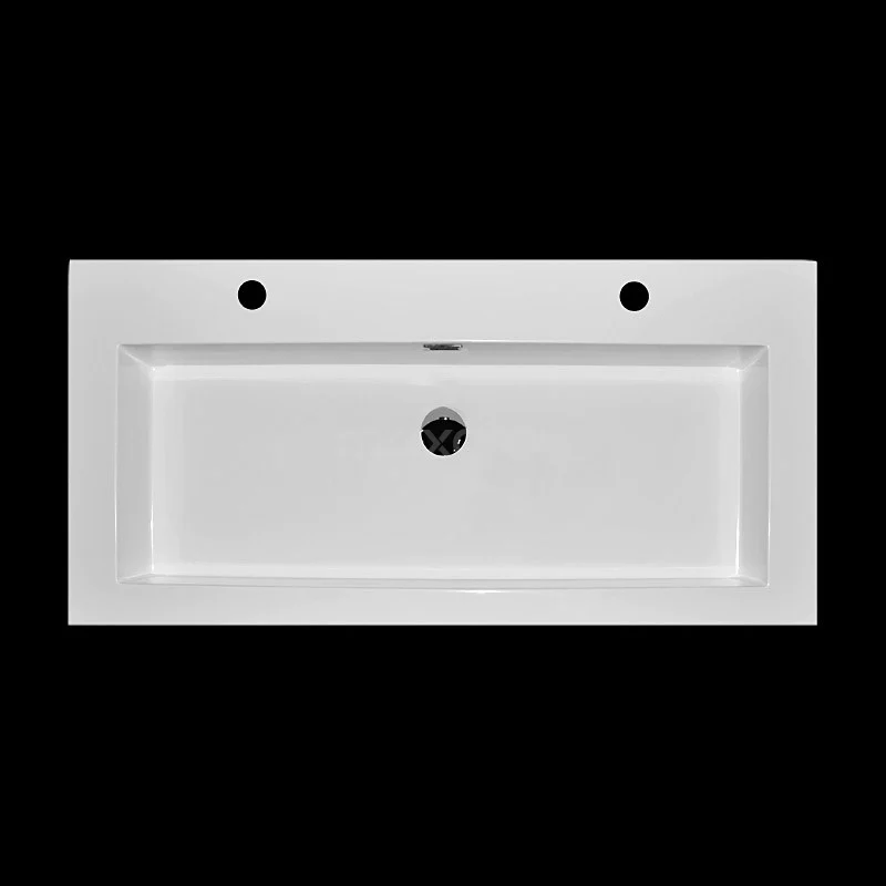 Canto Badkamermeubel Met Wastafel | 100 Cm Donkerbruin Essen Front Mineraalmarmer 2 Lades Onder Elkaar 2 Canto Badkamermeubel Met Wastafel | 100 Cm Donkerbruin Essen Front Mineraalmarmer 2 Lades Onder Elkaar - Afbeelding 2