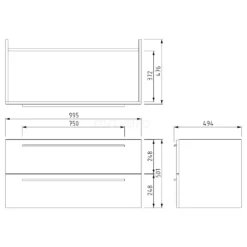 Canto Badkamermeubel Met Wastafel | 100 Cm Mat Zwart Front Mineraalmarmer 2 Lades Onder Elkaar -Badkamer Verkoopwinkel canto badkamermeubel met wastafel 100 cm mat zwart front mineraalmarmer 2 lades onder elkaar f02 100022102 4