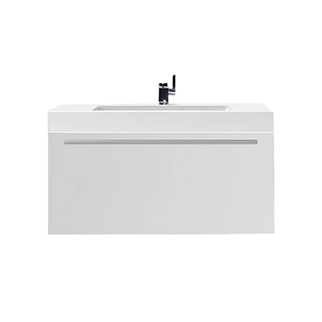 Canto Badkamermeubel Met Wastafel | 90 Cm Hoogglans Wit Front Mineraalmarmer 1 Lade 1 Canto Badkamermeubel Met Wastafel | 90 Cm Hoogglans Wit Front Mineraalmarmer 1 Lade