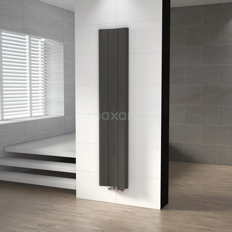 Carme Designradiator | 37x180 Cm Donkergrijs 774 Watt Aluminium Centrale Verwarming 2 Carme Designradiator | 37x180 Cm Donkergrijs 774 Watt Aluminium Centrale Verwarming - Afbeelding 2