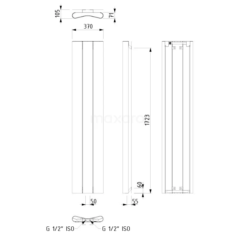 Carme Designradiator | 37x180 Cm Donkergrijs 774 Watt Aluminium Centrale Verwarming 7 Carme Designradiator | 37x180 Cm Donkergrijs 774 Watt Aluminium Centrale Verwarming - Afbeelding 7
