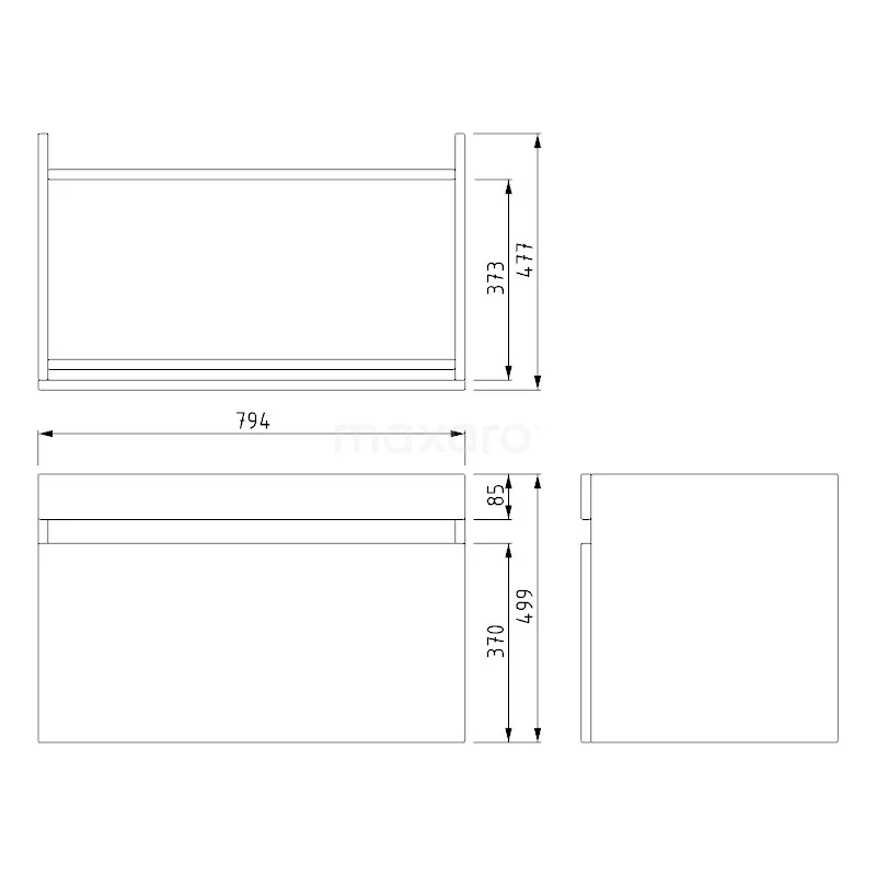 Curve Badkamermeubel Met Wastafel | 80 Cm Donkerbruin Essen Front Mineraalmarmer 1 Lade 3 Curve Badkamermeubel Met Wastafel | 80 Cm Donkerbruin Essen Front Mineraalmarmer 1 Lade - Afbeelding 3