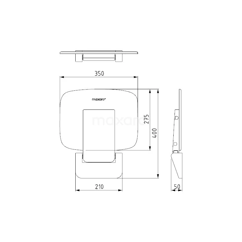 Douchestoel Wit Wandmontage 3 Douchestoel Wit Wandmontage - Afbeelding 3