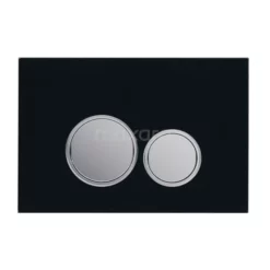 Flush Bedieningspaneel Toilet | Zwart Met Chroom Glans