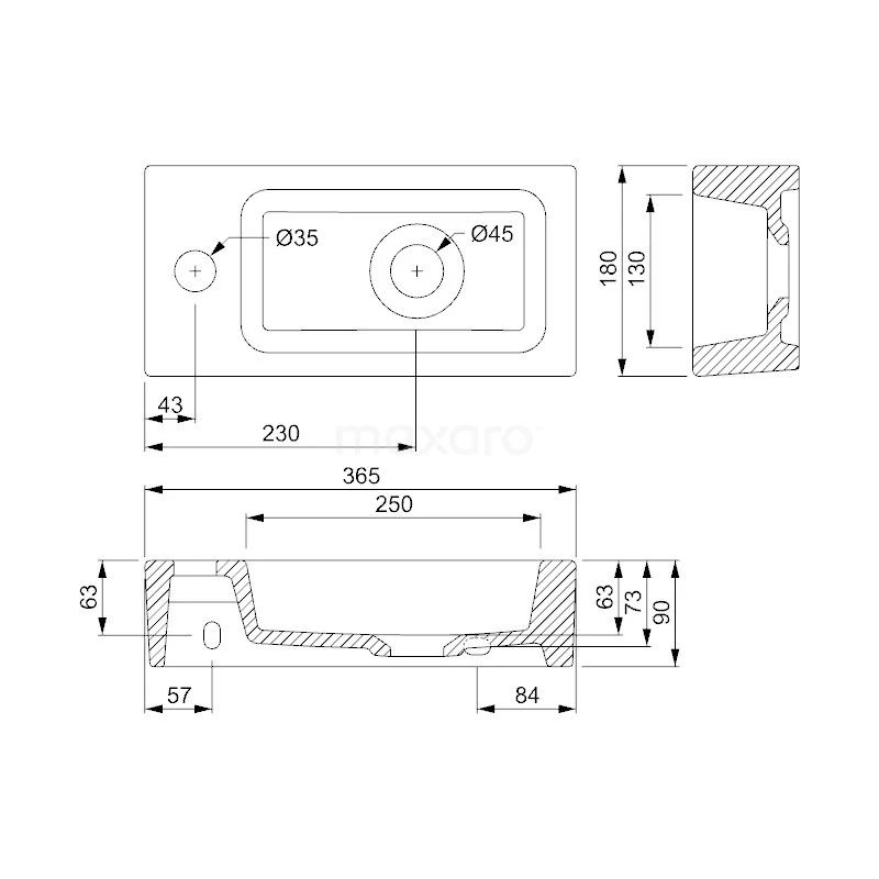 Fonteintje WC Clasico Keramiek Glanzend Zwart Kraangat Links 2 Fonteintje WC Clasico Keramiek Glanzend Zwart Kraangat Links - Afbeelding 2