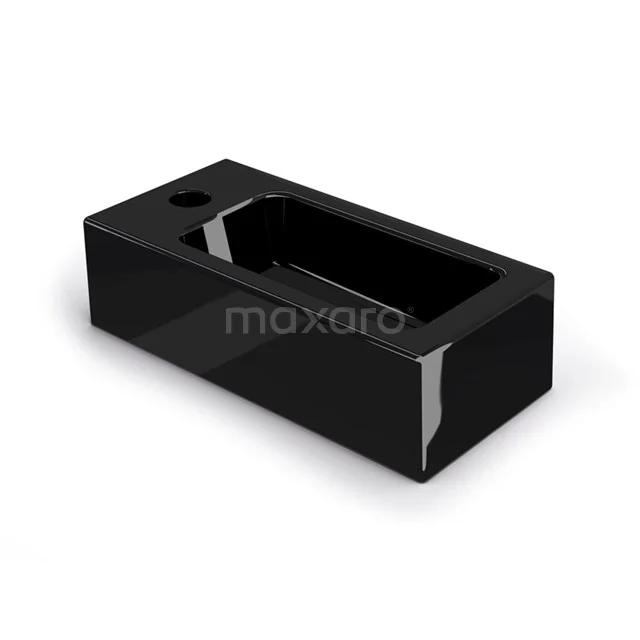 Fonteintje WC Clasico Keramiek Glanzend Zwart Kraangat Links 1 Fonteintje WC Clasico Keramiek Glanzend Zwart Kraangat Links