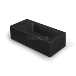 Fonteintje WC Clasico Keramiek Mat Zwart Kraangat Links