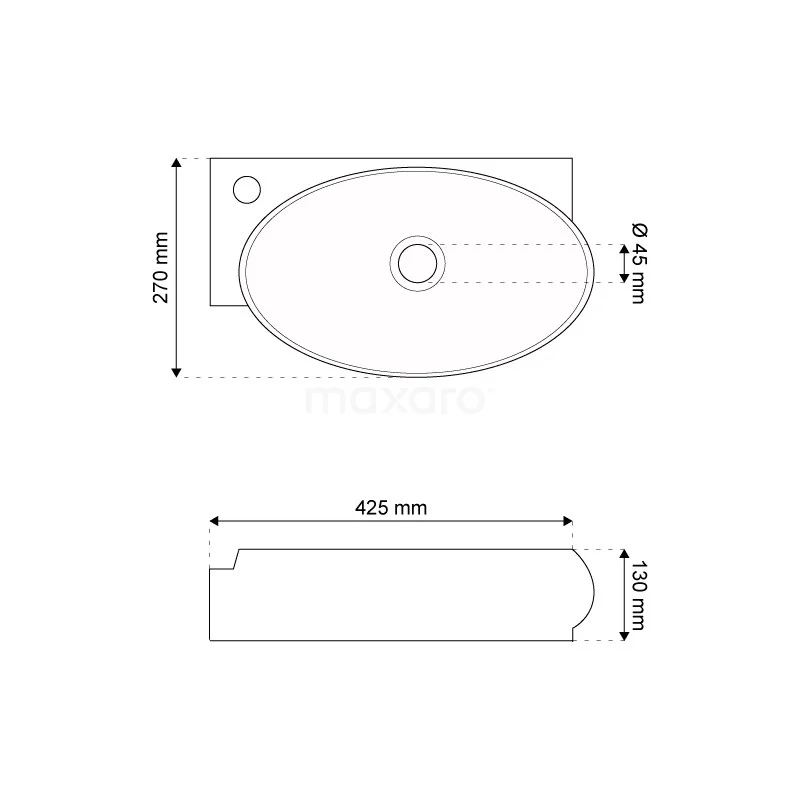 Fonteintje WC Clasico Keramiek Wit Kraangat Links Met Overloop 3 Fonteintje WC Clasico Keramiek Wit Kraangat Links Met Overloop - Afbeelding 3