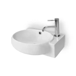 Fonteintje WC Clasico Keramiek Wit Kraangat Rechts Met Overloop