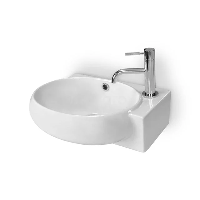 Fonteintje WC Clasico Keramiek Wit Kraangat Rechts Met Overloop 1 Fonteintje WC Clasico Keramiek Wit Kraangat Rechts Met Overloop