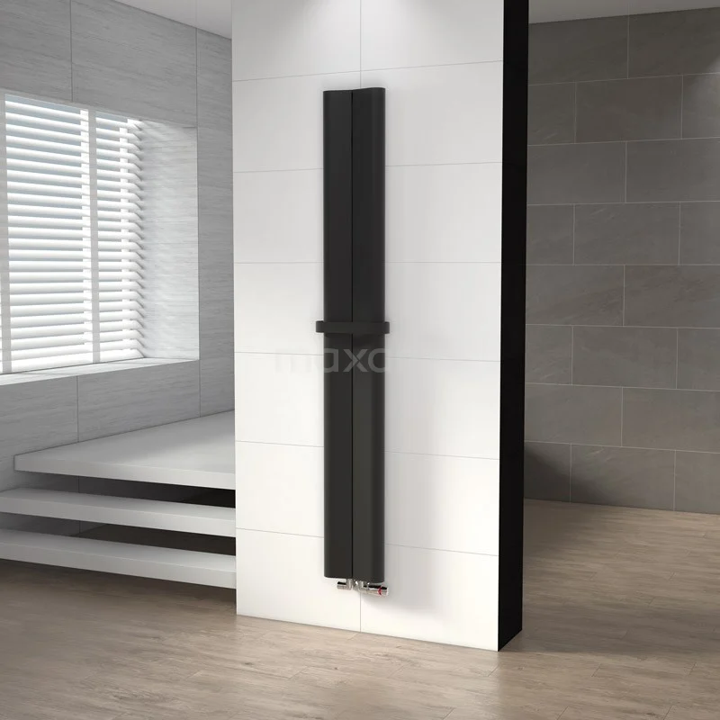 Handdoekbeugel Designradiator Mat Zwart 2 Handdoekbeugel Designradiator Mat Zwart - Afbeelding 2