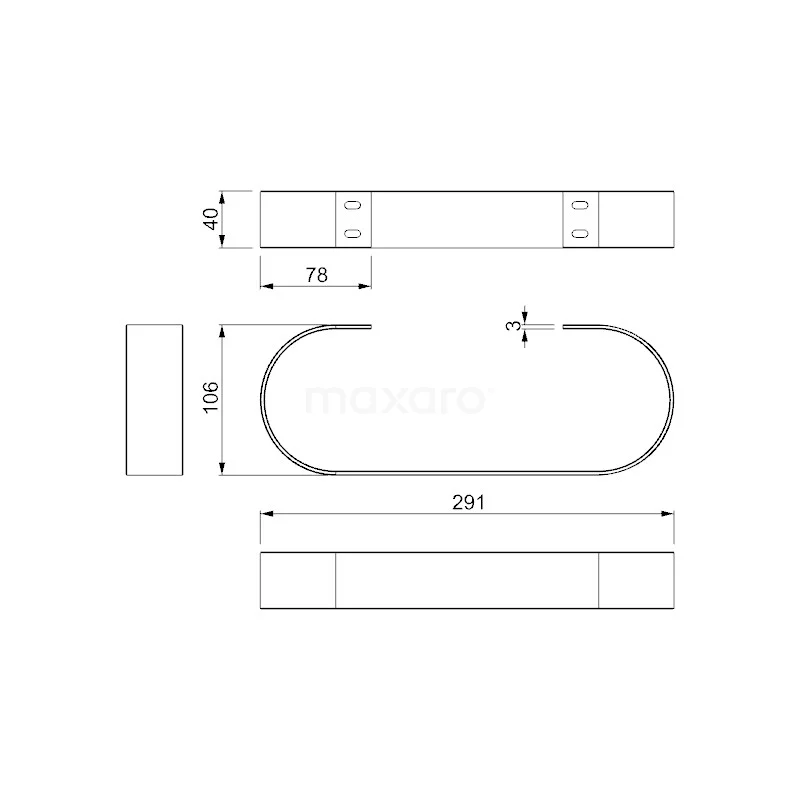 Handdoekbeugel Designradiator Mat Zwart 3 Handdoekbeugel Designradiator Mat Zwart - Afbeelding 3