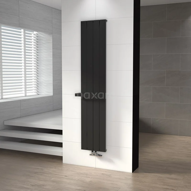 Handdoekbeugel Designradiator RVS Brushed Steel Mat Zwart Recht 2 Handdoekbeugel Designradiator RVS Brushed Steel Mat Zwart Recht - Afbeelding 2