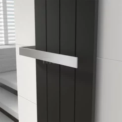 Handdoekbeugel Designradiator RVS Brushed Steel Recht