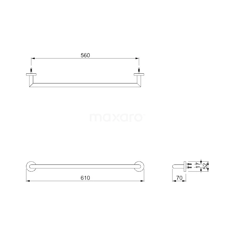 Handdoekenrek Radius Chrome, Chroom 2 Handdoekenrek Radius Chrome, Chroom - Afbeelding 2