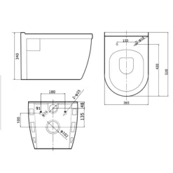Hangend Toilet Base Easy Clean Wit 7 Hangend Toilet Base Easy Clean Wit -Badkamer Verkoopwinkel hangend toilet base easy clean wit 300.0376 3