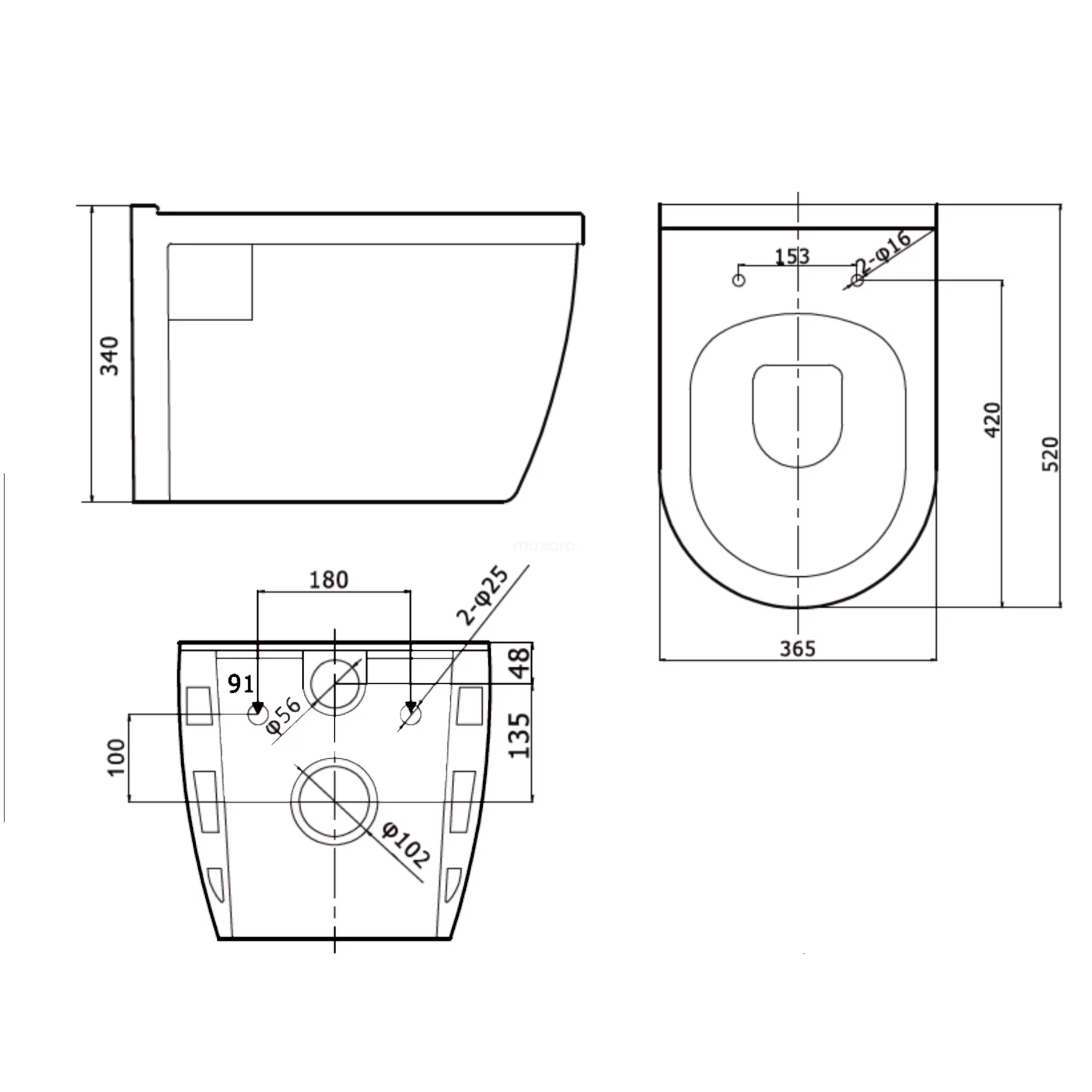 Hangend Toilet Base Easy Clean Wit 4 Hangend Toilet Base Easy Clean Wit - Afbeelding 4