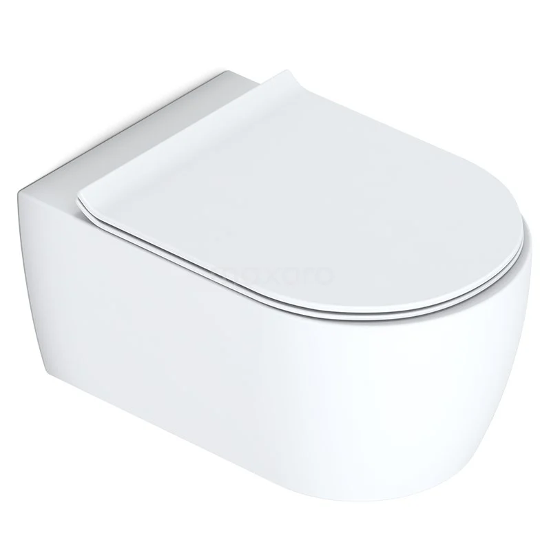 Hangend Toilet Classico Spoelrand Mat Wit 2 Hangend Toilet Classico Spoelrand Mat Wit - Afbeelding 2