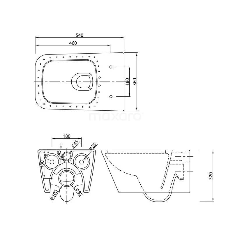 Hangend Toilet Diverso Spoelrand Wit 5 Hangend Toilet Diverso Spoelrand Wit - Afbeelding 5