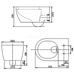 Hangend Toilet Senza Easy Clean Zwart -Badkamer Verkoopwinkel hangend toilet senza easy clean zwart 300.0382gb 5