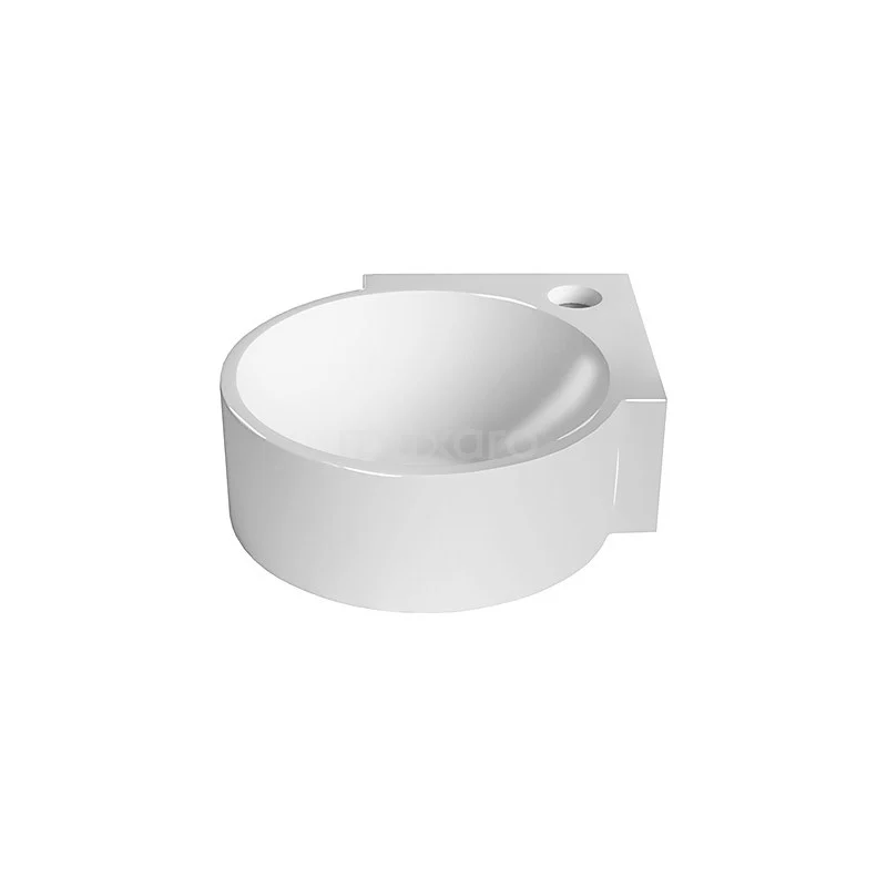 Hoekfontein WC Mintra Mineraalmarmer Glanzend Wit 2 Hoekfontein WC Mintra Mineraalmarmer Glanzend Wit - Afbeelding 2