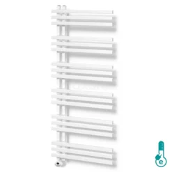 Kepler Handdoekradiator Elektrisch | 55x129,6 Cm Hoogglans Wit 1001 Watt Aluminium