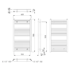 Mars Handdoekradiator | 60x110 Cm Mat Zwart 559 Watt Staal Centrale Verwarming -Badkamer Verkoopwinkel mars handdoekradiator 60x110 cm mat zwart 559 watt staal centrale verwarming dr16 0611sb 5