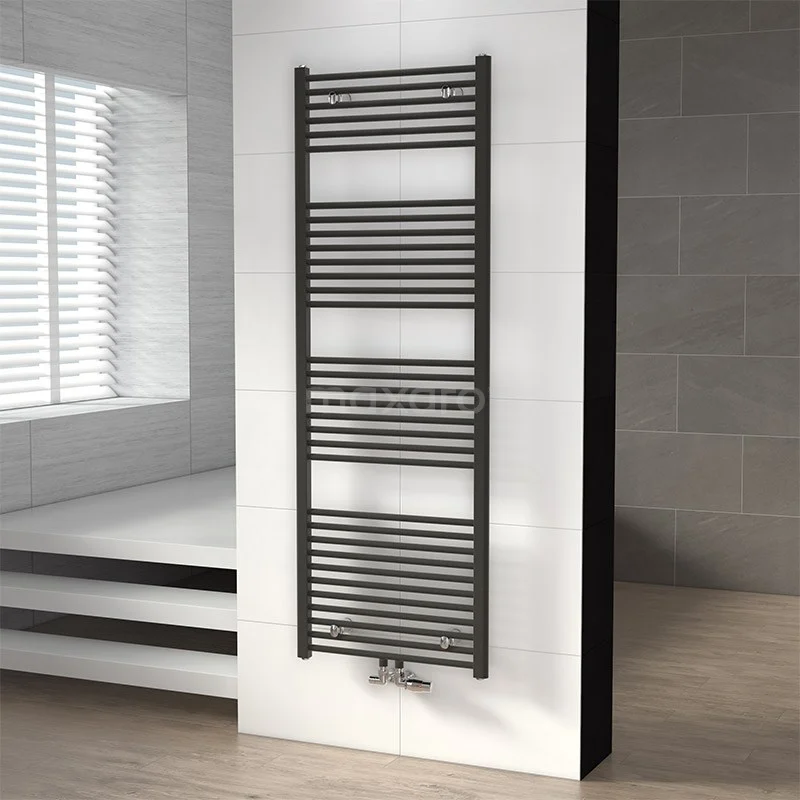 Mars Handdoekradiator | 60x170 Cm Donkergrijs 875 Watt Staal Centrale Verwarming 2 Mars Handdoekradiator | 60x170 Cm Donkergrijs 875 Watt Staal Centrale Verwarming - Afbeelding 2