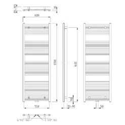 Mars Handdoekradiator | 60x170 Cm Mat Zwart 875 Watt Staal Centrale Verwarming -Badkamer Verkoopwinkel mars handdoekradiator 60x170 cm mat zwart 875 watt staal centrale verwarming dr17 0617sb 5