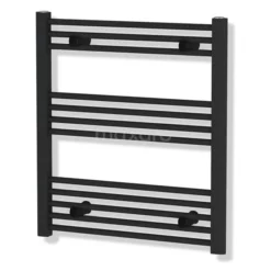 Mars Handdoekradiator | 60x74 Cm Mat Zwart 339 Watt Staal Centrale Verwarming