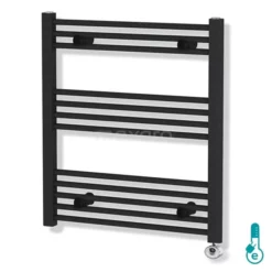 Mars Handdoekradiator Elektrisch | 60x74 Cm Mat Zwart 339 Watt Staal