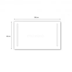 Meso Badkamerspiegel Met Ledverlichting | 100x60cm -Badkamer Verkoopwinkel meso badkamerspiegel met ledverlichting 100x60cm m32 1000 45505 4
