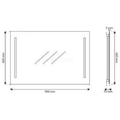 Meso Badkamerspiegel Met Ledverlichting | 90x60cm -Badkamer Verkoopwinkel meso badkamerspiegel met ledverlichting 90x60cm m32 0900 45505 4