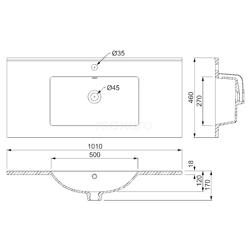 Modulo Badkamermeubel Met Wastafel | 100 Cm Donkerbruin Eiken Vlak Front Keramiek 2 Hoge Lades Onder Elkaar 5 Modulo Badkamermeubel Met Wastafel | 100 Cm Donkerbruin Eiken Vlak Front Keramiek 2 Hoge Lades Onder Elkaar - Afbeelding 5
