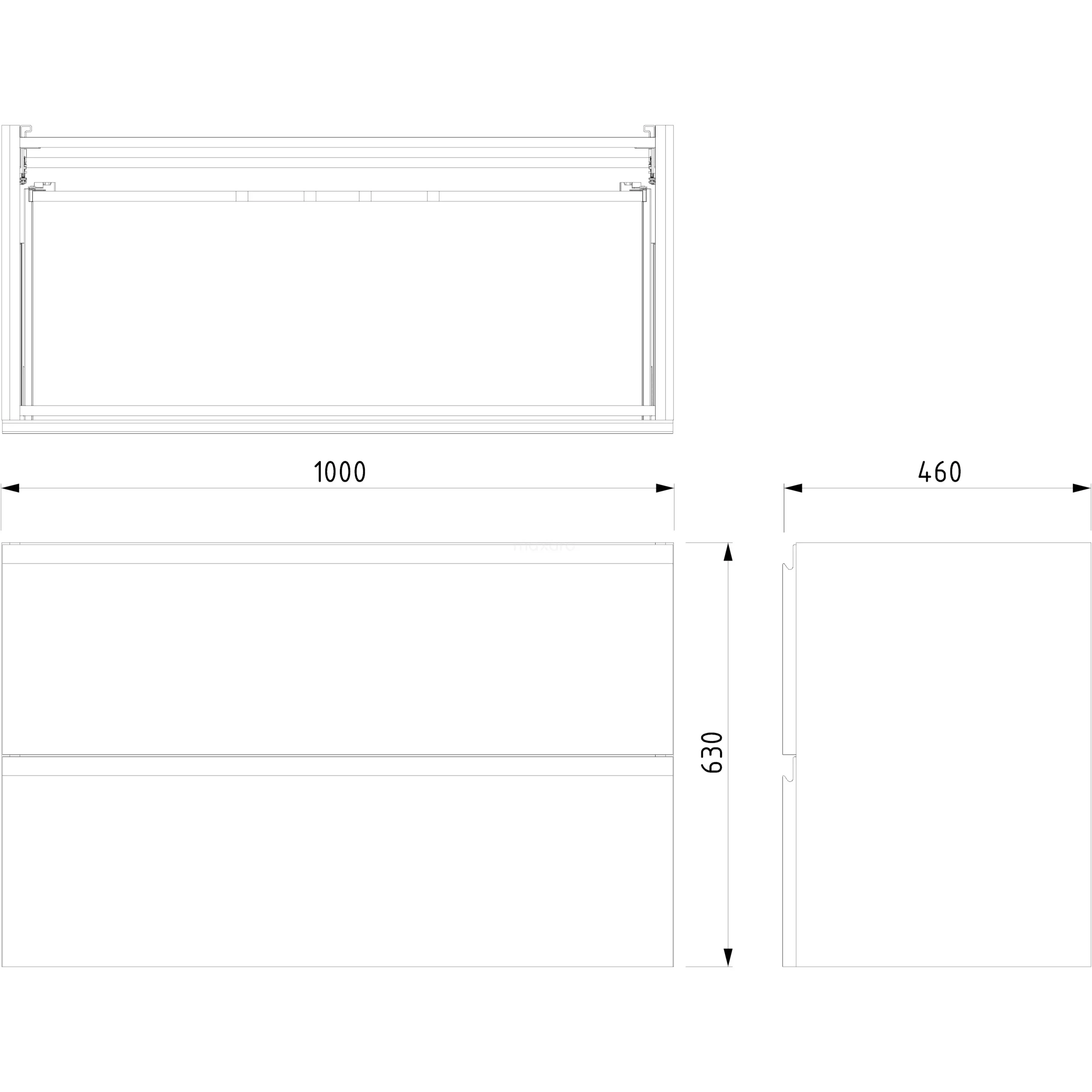 Modulo Badkamermeubel Met Wastafel | 100 Cm Donkergrijs Beton Greeploos Front Natuursteen 2 Lades Onder Elkaar 4 Modulo Badkamermeubel Met Wastafel | 100 Cm Donkergrijs Beton Greeploos Front Natuursteen 2 Lades Onder Elkaar - Afbeelding 4