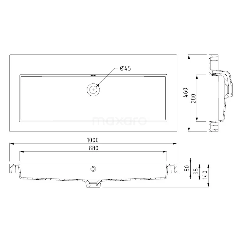 Modulo Badkamermeubel Met Wastafel | 100 Cm Hoogglans Wit Greeploos Front Mineraalmarmer 1 Lade 6 Modulo Badkamermeubel Met Wastafel | 100 Cm Hoogglans Wit Greeploos Front Mineraalmarmer 1 Lade - Afbeelding 6