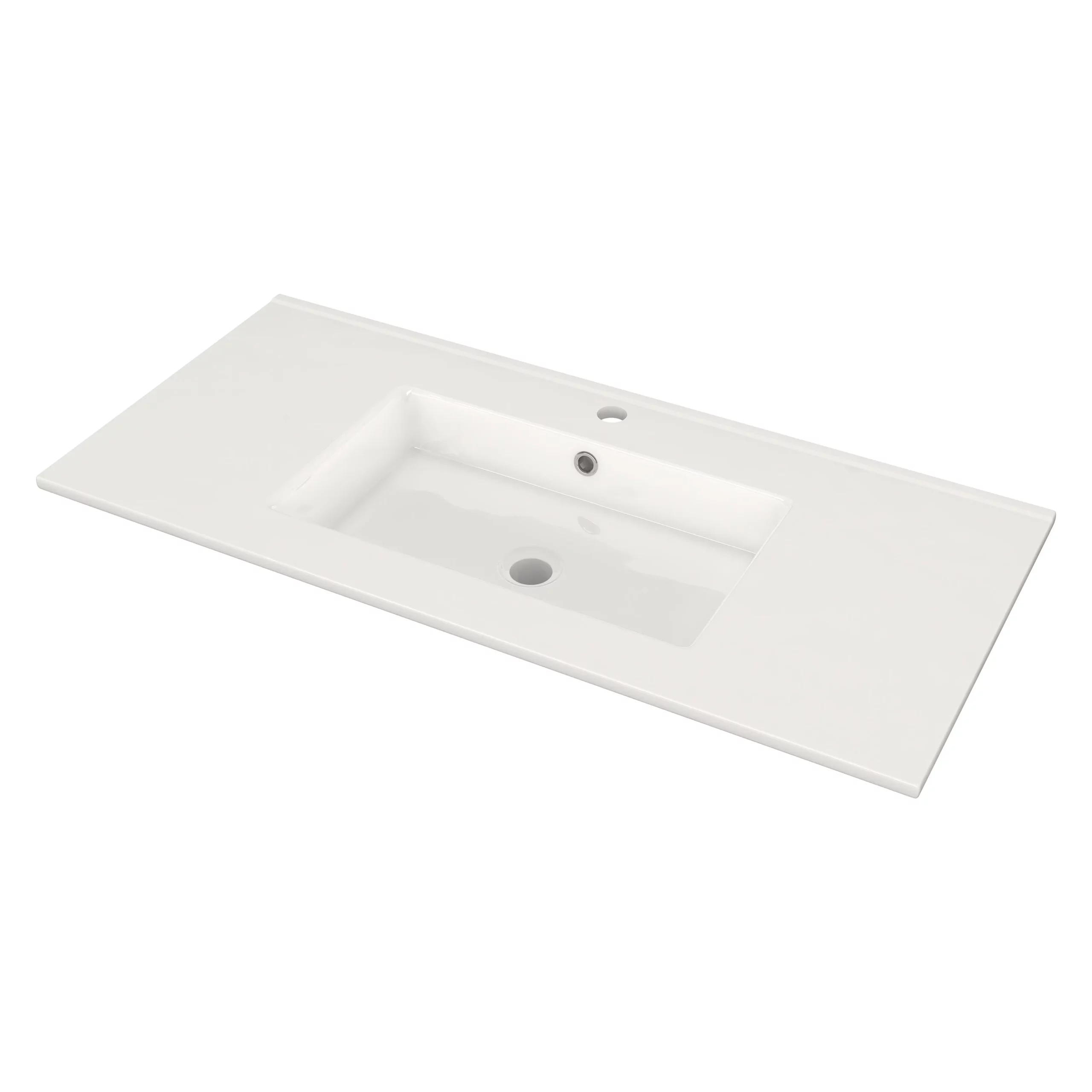 Modulo Badkamermeubel Met Wastafel | 100 Cm Hoogglans Wit Vlak Front Keramiek 1 Lade 3 Modulo Badkamermeubel Met Wastafel | 100 Cm Hoogglans Wit Vlak Front Keramiek 1 Lade - Afbeelding 3