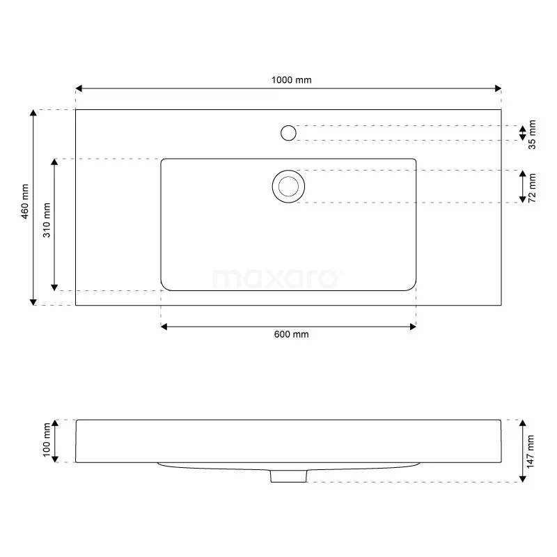 Modulo Badkamermeubel Met Wastafel | 100 Cm Hoogglans Zwart Greeploos Front Mineraalmarmer 2 Lades Onder Elkaar 6 Modulo Badkamermeubel Met Wastafel | 100 Cm Hoogglans Zwart Greeploos Front Mineraalmarmer 2 Lades Onder Elkaar - Afbeelding 6
