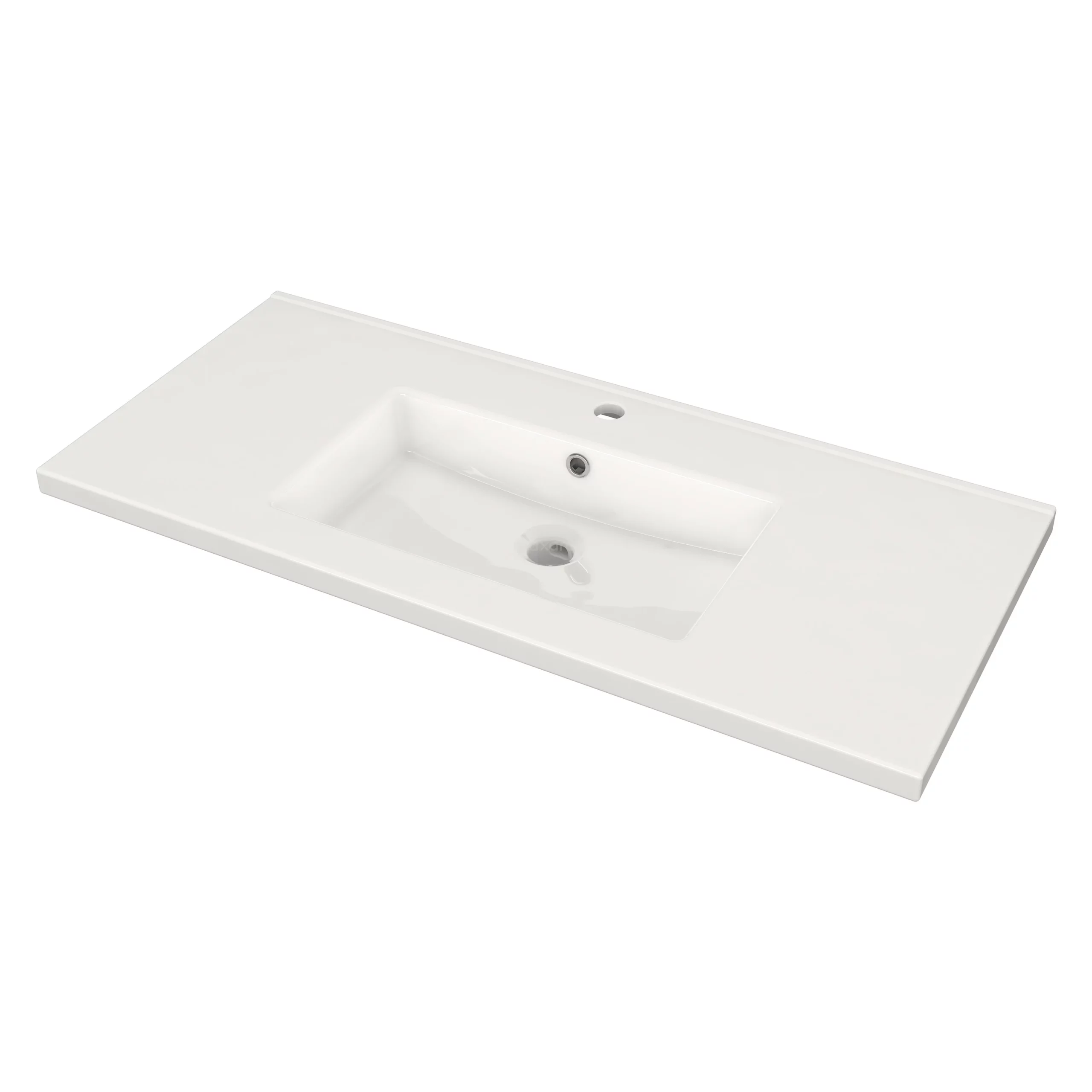 Modulo Badkamermeubel Met Wastafel | 100 Cm Lichtbruin Eiken Vlak Front Keramiek 2 Lades Onder Elkaar 3 Modulo Badkamermeubel Met Wastafel | 100 Cm Lichtbruin Eiken Vlak Front Keramiek 2 Lades Onder Elkaar - Afbeelding 3