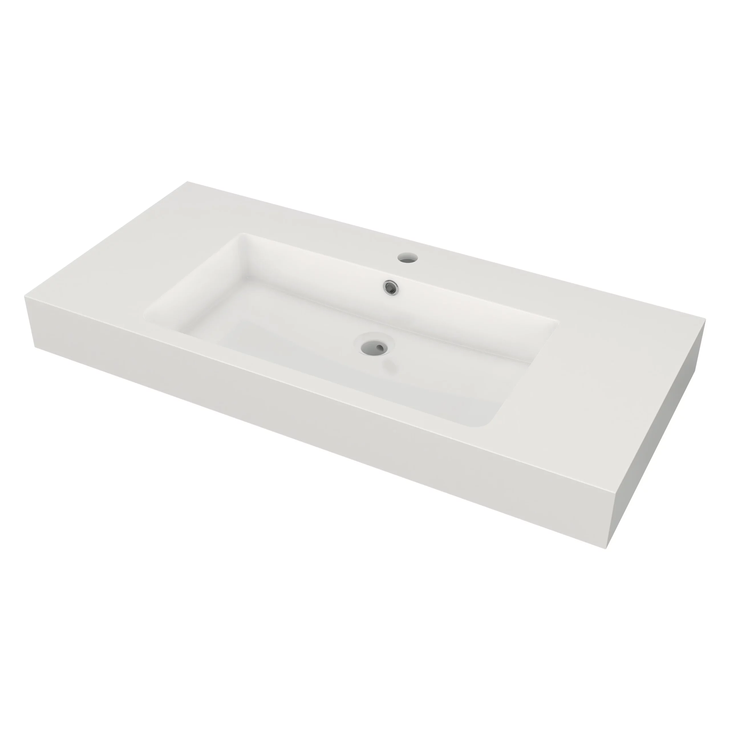 Modulo Badkamermeubel Met Wastafel | 100 Cm Lichtbruin Eiken Vlak Front Mineraalmarmer 2 Lades Onder Elkaar 3 Modulo Badkamermeubel Met Wastafel | 100 Cm Lichtbruin Eiken Vlak Front Mineraalmarmer 2 Lades Onder Elkaar - Afbeelding 3